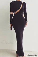 Irregular Slit Long Sleeve Dress image 1