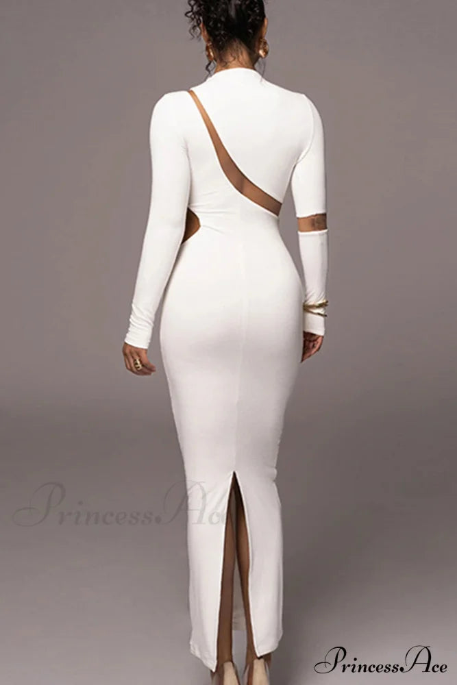 Irregular Slit Long Sleeve Dress image 9