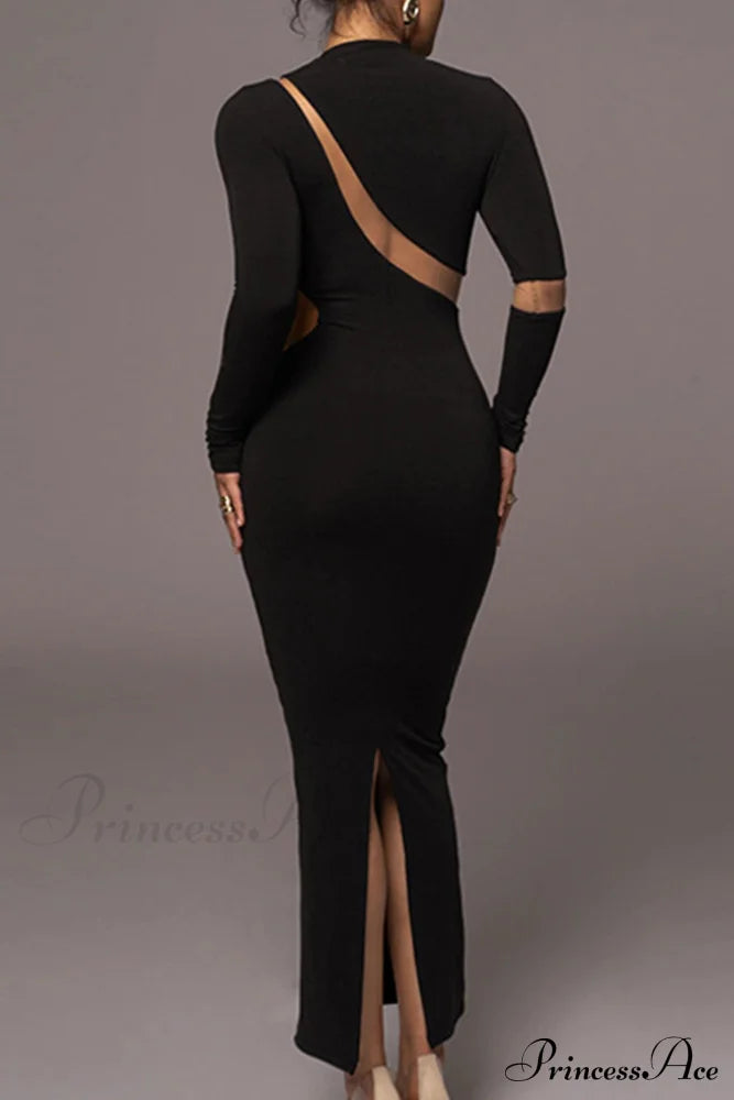 Irregular Slit Long Sleeve Dress image 3