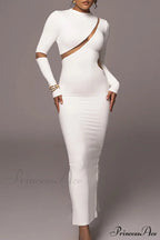 Irregular Slit Long Sleeve Dress image 8