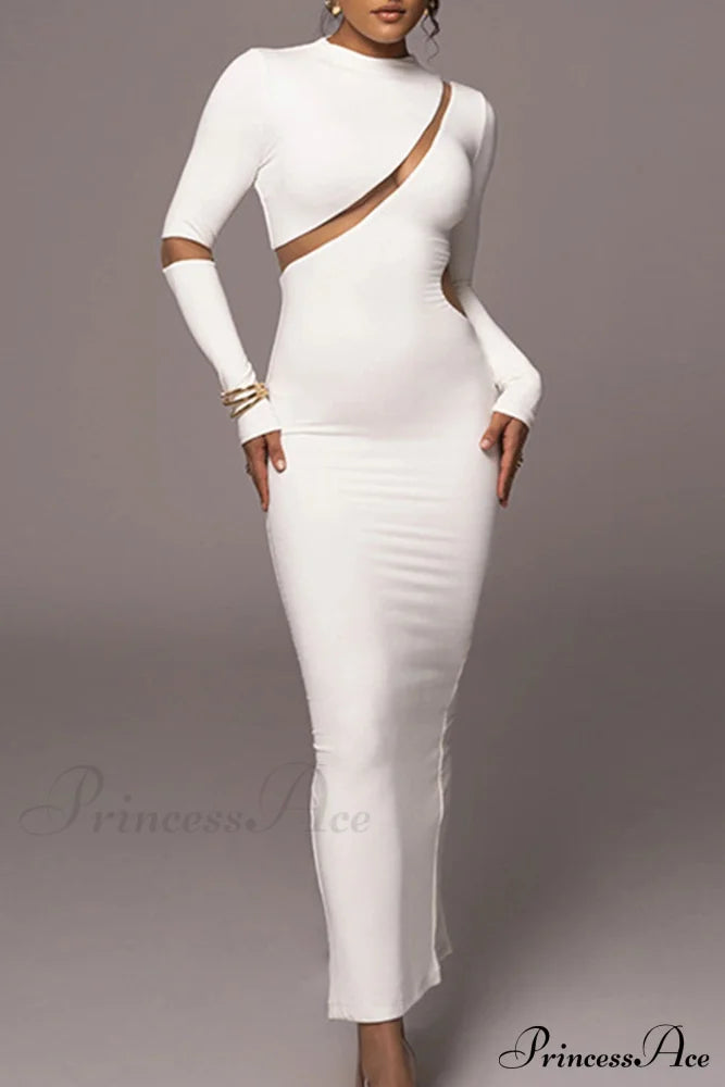 Irregular Slit Long Sleeve Dress image 8