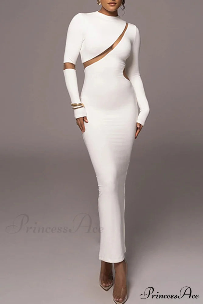 Irregular Slit Long Sleeve Dress image 6