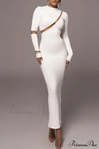Irregular Slit Long Sleeve Dress image 6