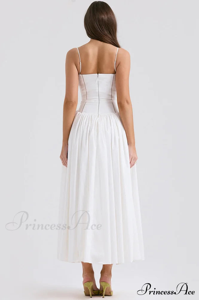 Isabella White Stylish Cotton Sundress image 4