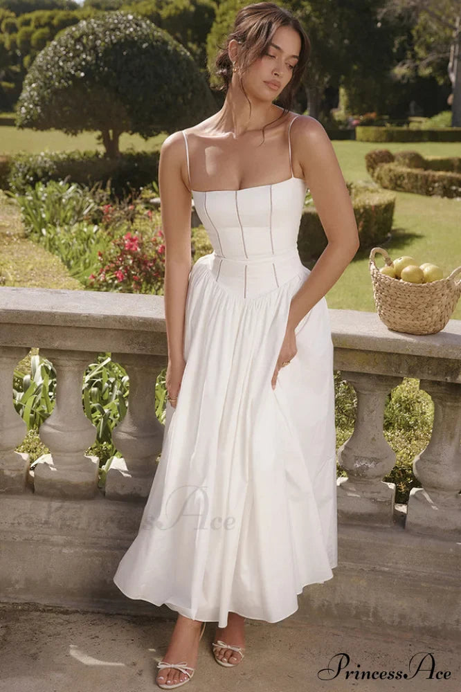 Isabella White Stylish Cotton Sundress image 7