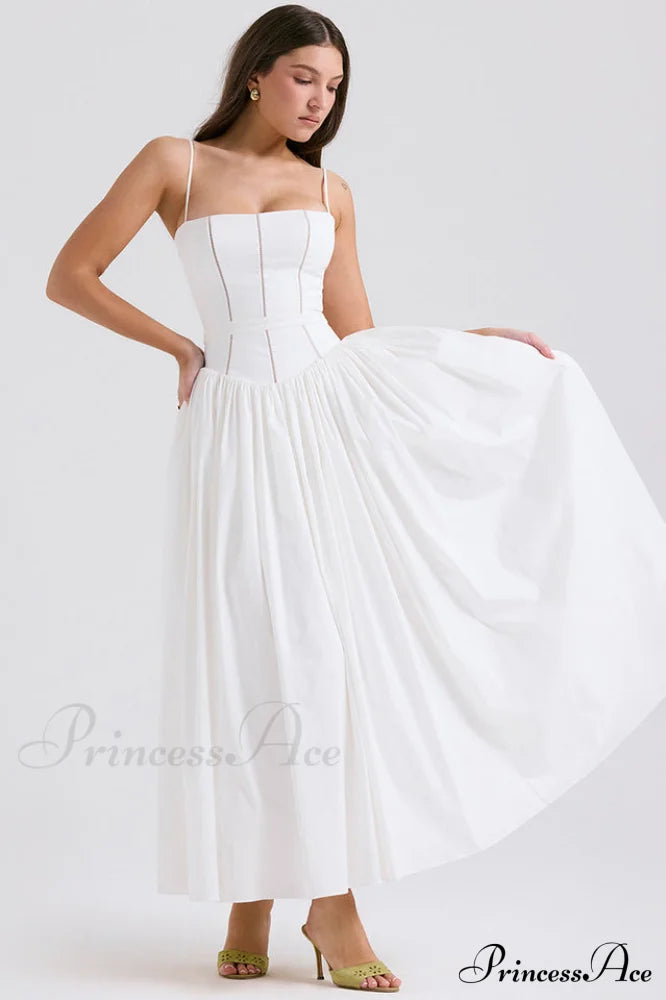Isabella White Stylish Cotton Sundress image 2