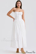 Isabella White Stylish Cotton Sundress image 1