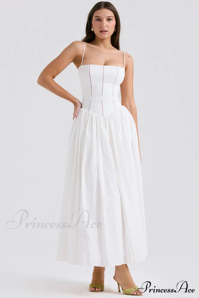 Isabella White Stylish Cotton Sundress image 1