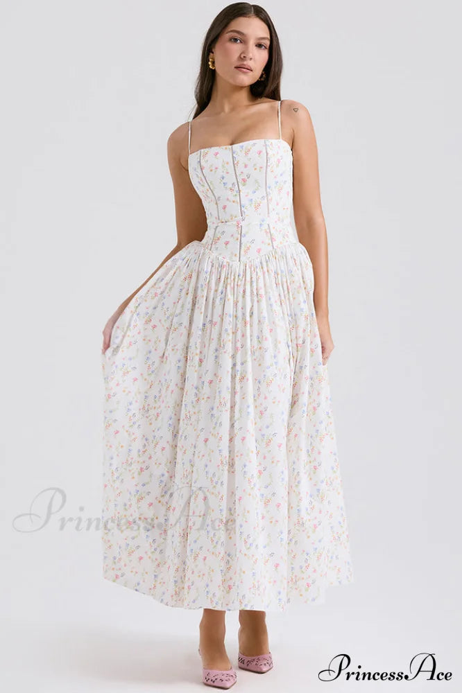 Isabella White Stylish Cotton Sundress image 8