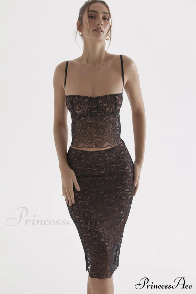 Jacinta Lace Camisole Top Graceful + Midi Skirt Set image 3