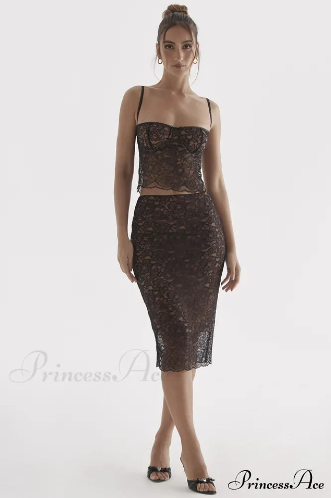 Jacinta Lace Camisole Top Graceful + Midi Skirt Set image 1