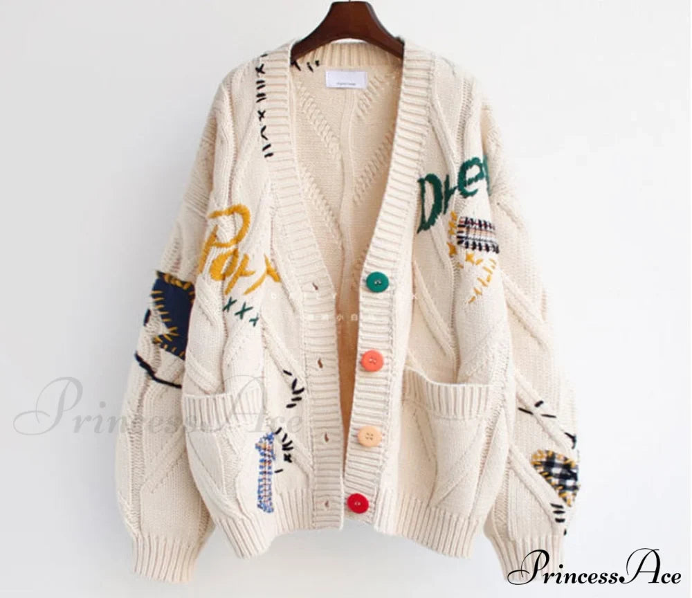 Jacket Loose Pocket Embroidery Fashion Knit Cardigan image 11