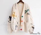 Jacket Loose Pocket Embroidery Fashion Knit Cardigan image 11