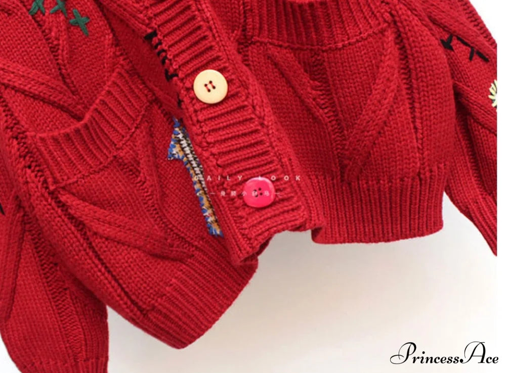 Jacket Loose Pocket Embroidery Fashion Knit Cardigan image 21