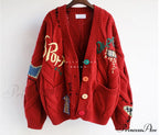 Jacket Loose Pocket Embroidery Fashion Knit Cardigan image 18