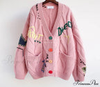 Jacket Loose Pocket Embroidery Fashion Knit Cardigan image 24