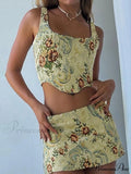 Jacquard Cable Knit Trendy Cropped Tank Top image 1