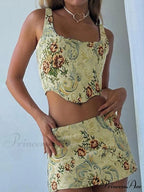 Jacquard Cable Knit Trendy Cropped Tank Top image 1