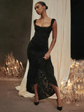 Jacquard Off Shoulder Mermaid Vacation Dress image 6