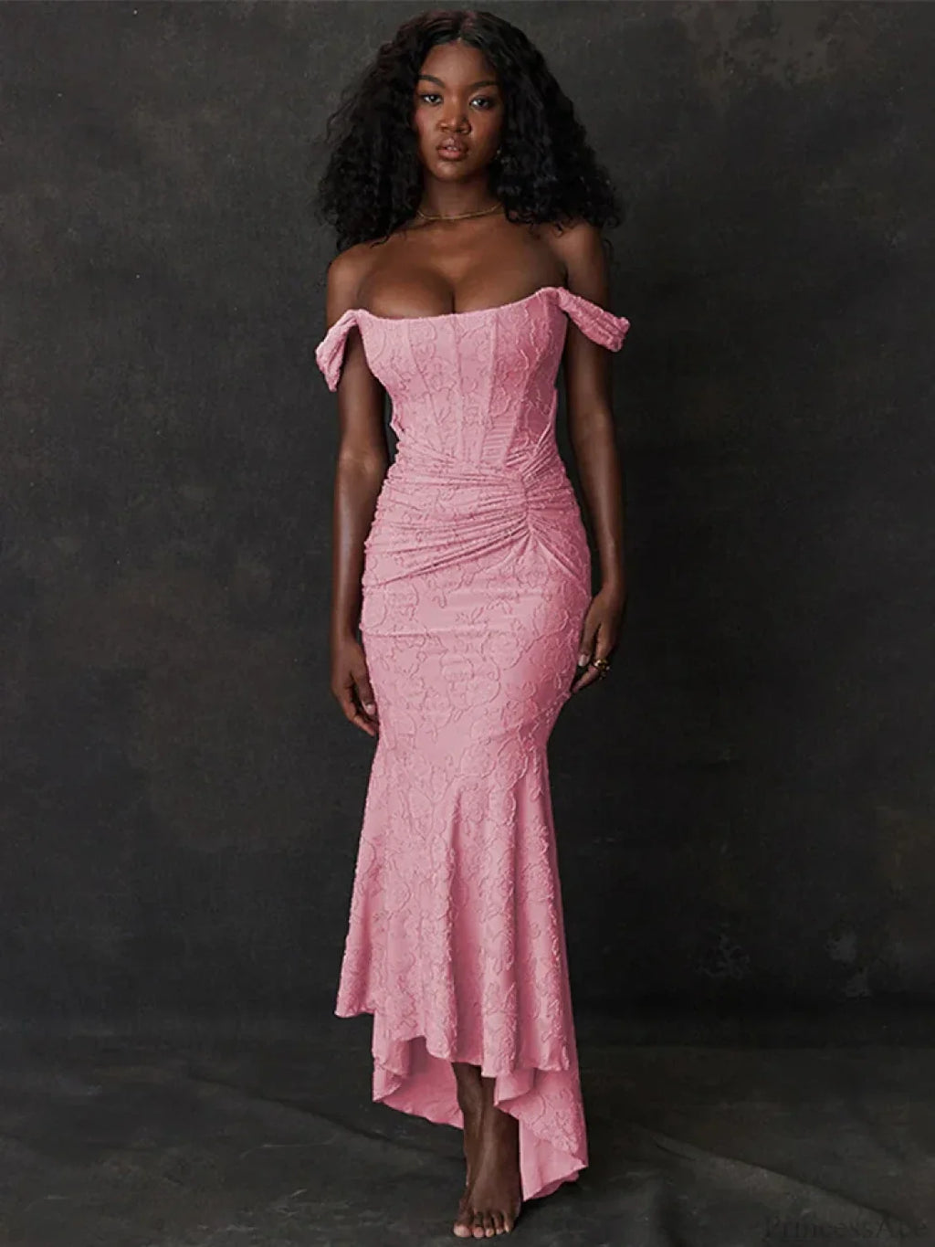 Jacquard Off Shoulder Mermaid Vacation Dress image 4