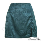 Jacquard Satin Skirt Sexy High Waist Mini Skirt image 6