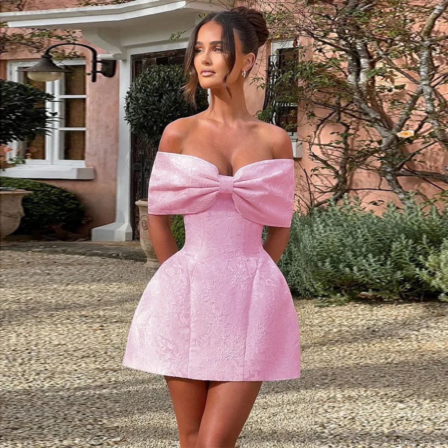 Jacquard Waist Wrap A-line Vacation Dress image 2
