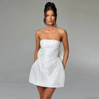 Jacquard Waist Wrap A-line Vacation Dress image 8
