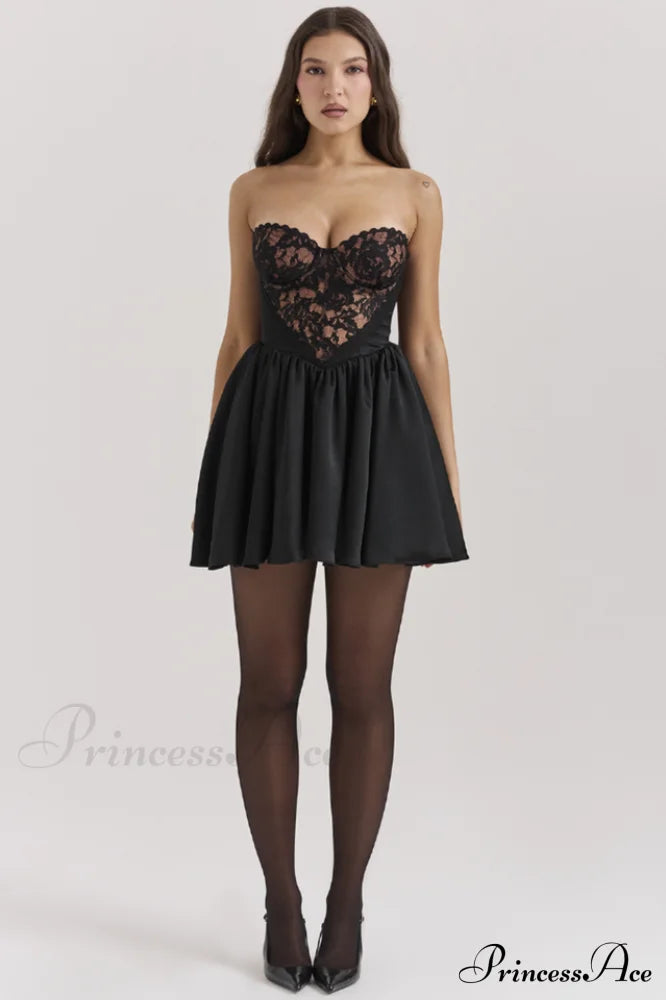 Jadore Lace And Charming Satin Mini Dress image 4