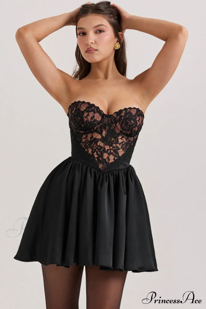 Jadore Lace And Charming Satin Mini Dress image 2