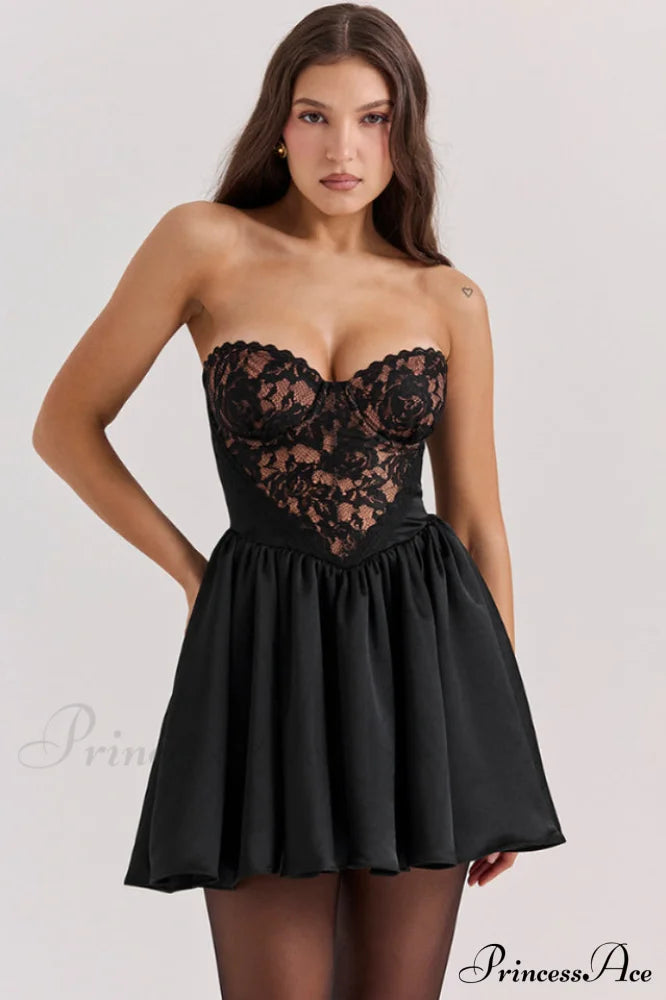 Jadore Lace And Charming Satin Mini Dress image 1