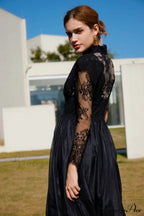 Jamie Black Floral Charming Lace Stitching Dress image 6