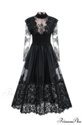 Jamie Black Floral Charming Lace Stitching Dress image 11