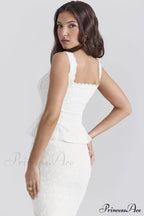 Jean Embroidery Stylish Ruffle Top image 5
