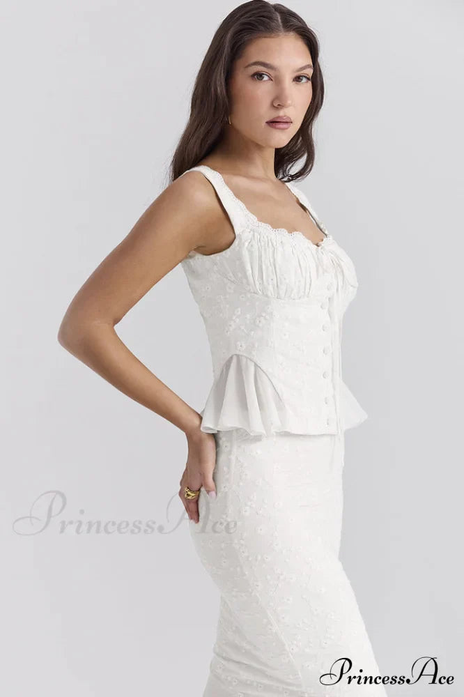 Jean Embroidery Stylish Ruffle Top image 4