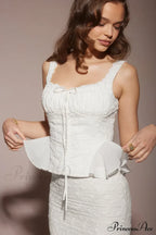 Jean Embroidery Stylish Ruffle Top image 1