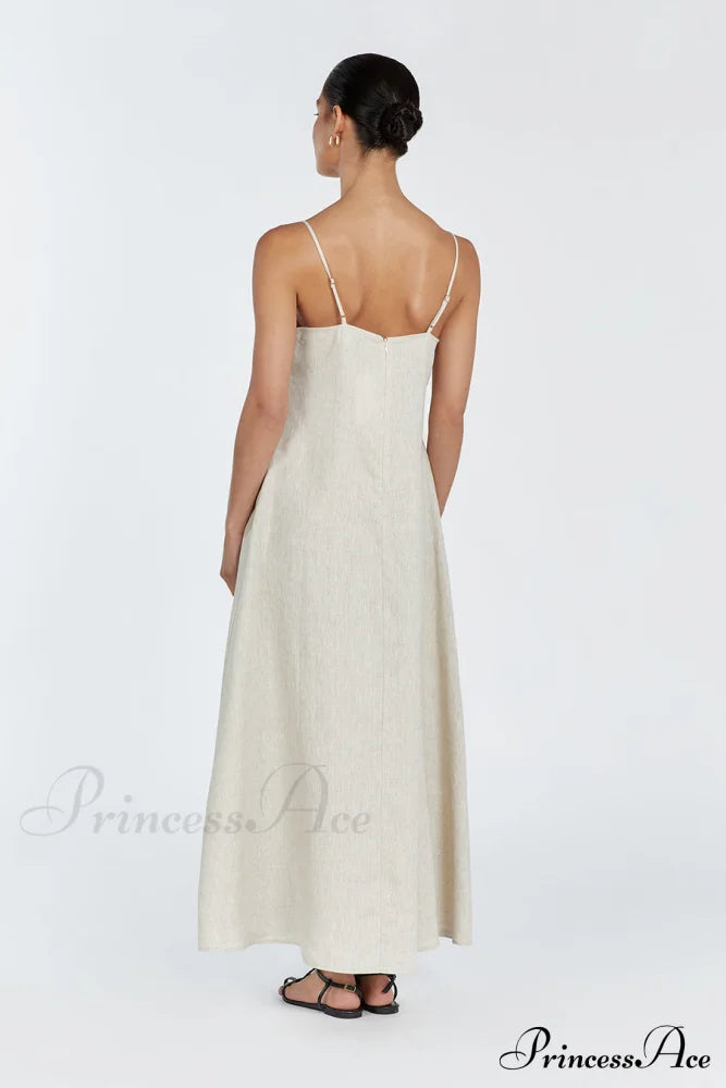 Jem Natural Stylish Linen Maxi Dress image 4