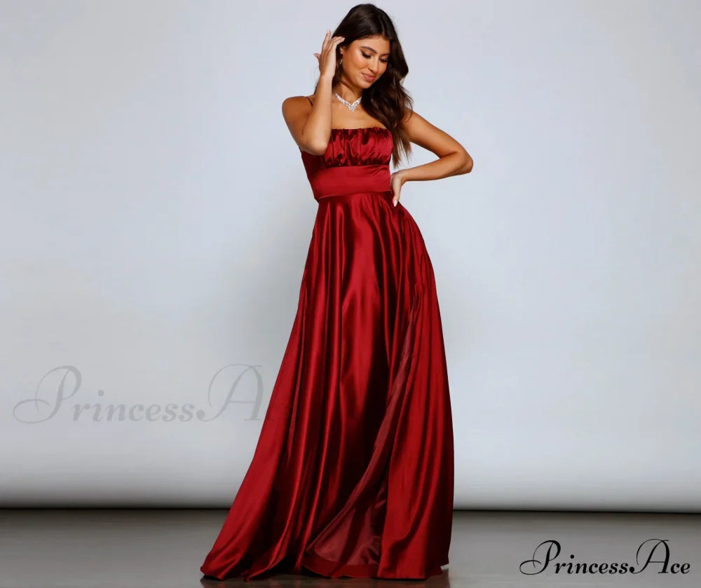 Jenny A-Line Stylish Satin Formal Dress image 10