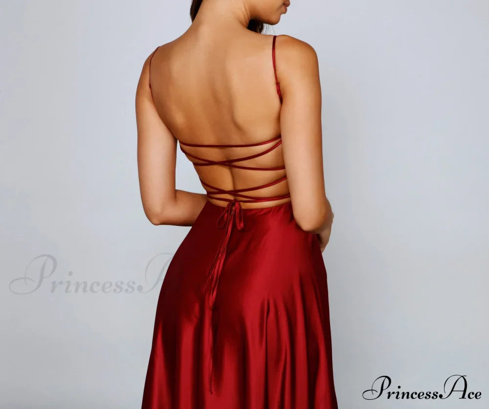 Jenny A-Line Stylish Satin Formal Dress image 9