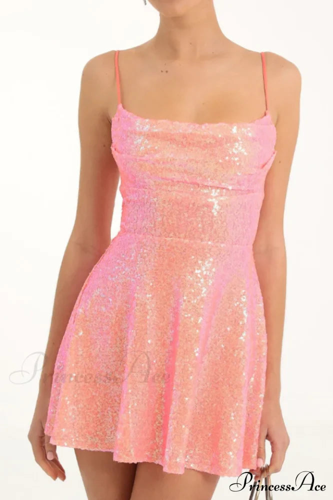 Jewel Sequin Stylish Cowl Neck Dress image 1