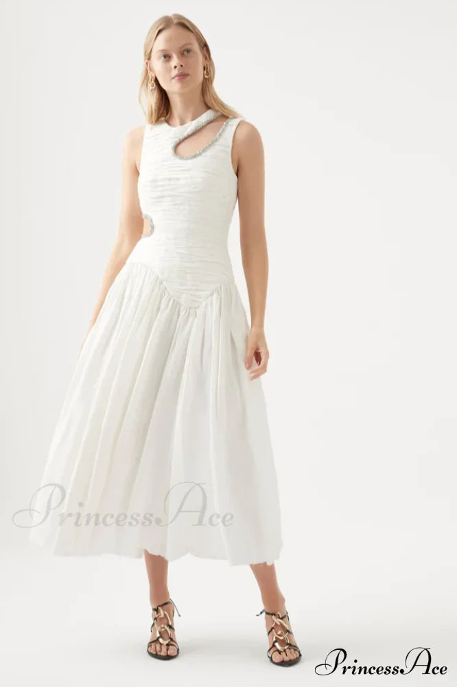 Jolie Abstract Stylish Cut-Out Midi Dress image 2