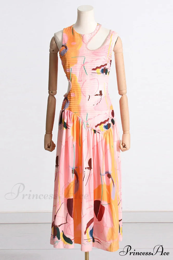 Jolie Abstract Stylish Cut-Out Midi Dress image 9