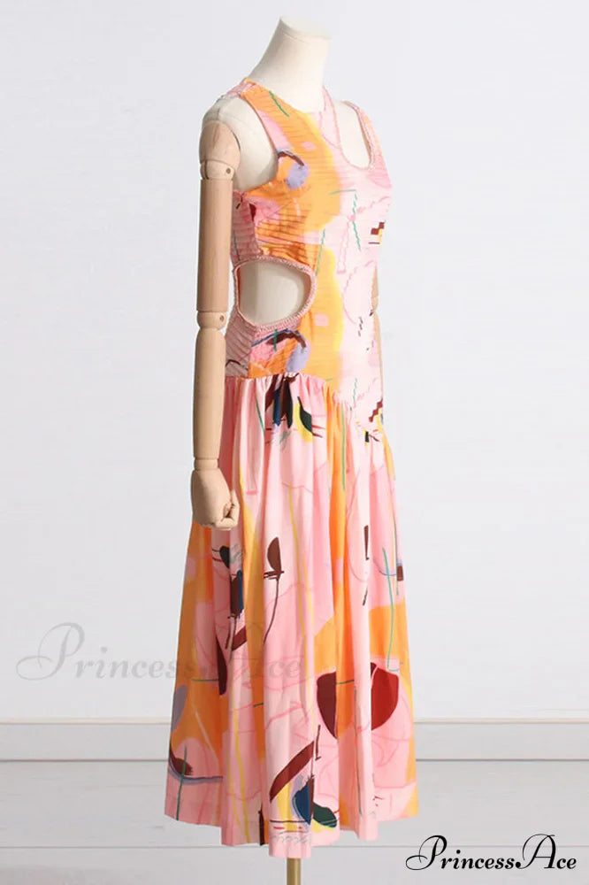 Jolie Abstract Stylish Cut-Out Midi Dress image 14