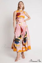 Jolie Abstract Stylish Cut-Out Midi Dress image 7