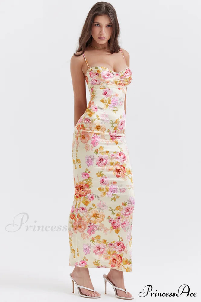 Josefina Ivory Stylish Floral Maxi Dress image 4