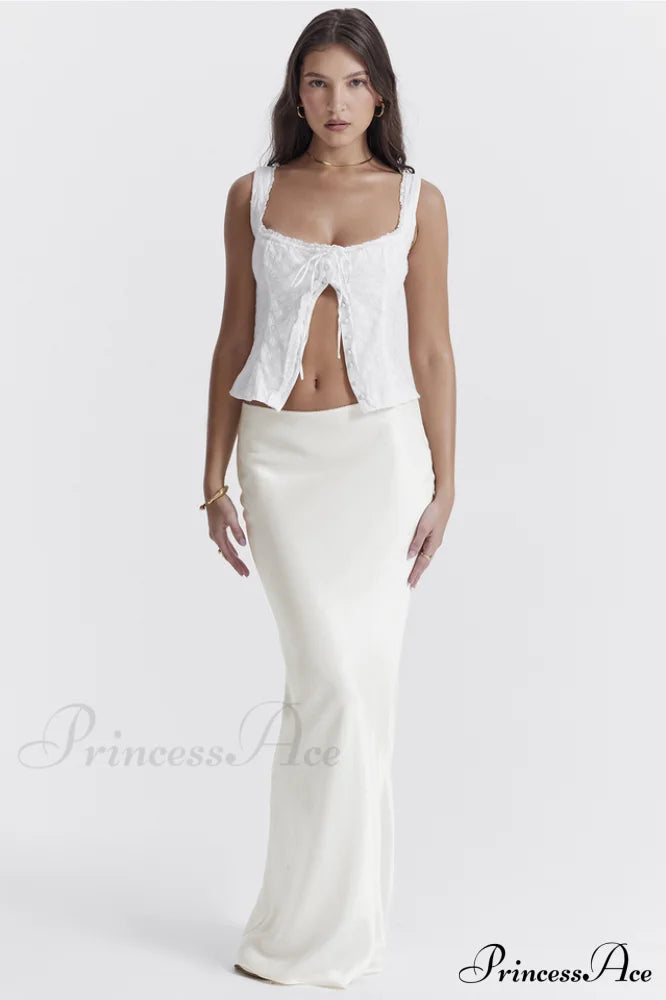 Juana White Stylish Broderie Anglaise Top image 7