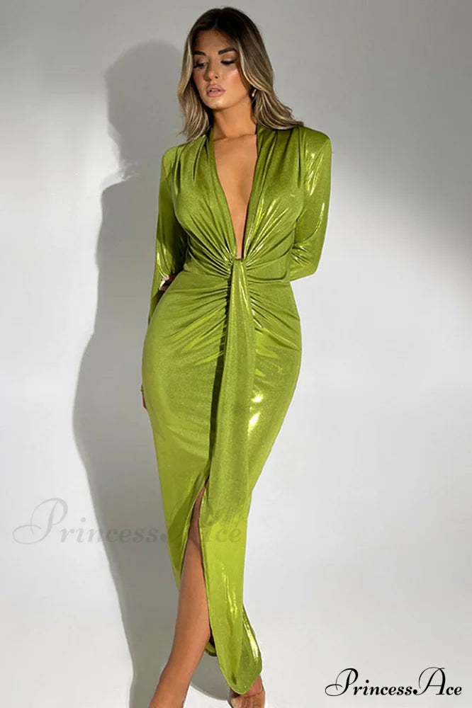Juliette Metallic Stylish Tie Front Dress image 15