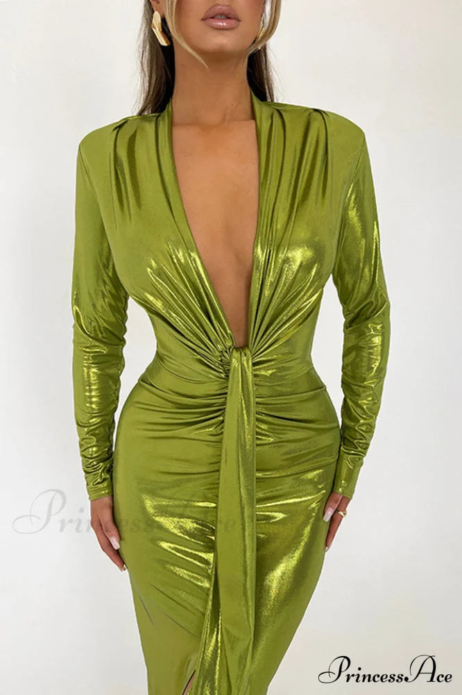 Juliette Metallic Stylish Tie Front Dress image 14