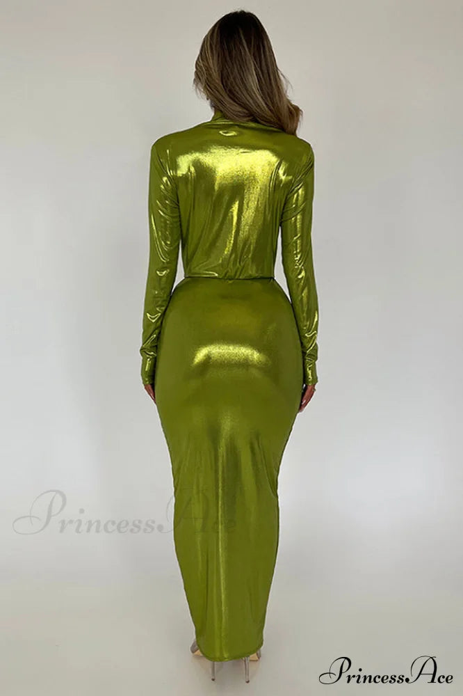 Juliette Metallic Stylish Tie Front Dress image 17
