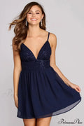 Juniors' Sequin Stylish V-Neck Dress image 1
