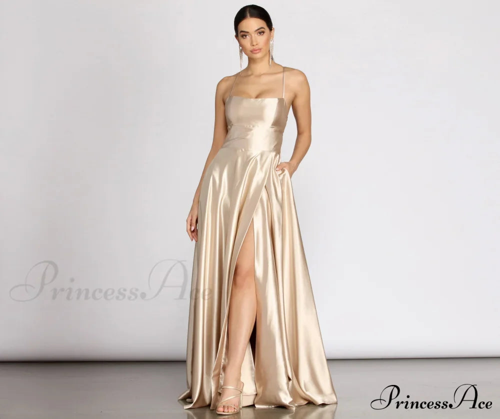 Kaia Satin Stylish A-Line Dress image 1